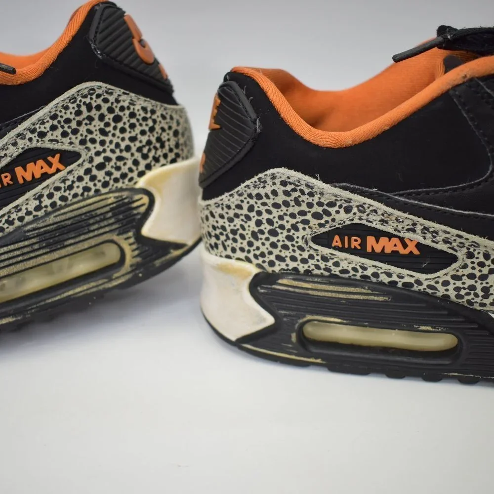 Nike Air Max 90 Safari GS Summit White Black Clay Orange‎ 820340-100 SZ 7 Y